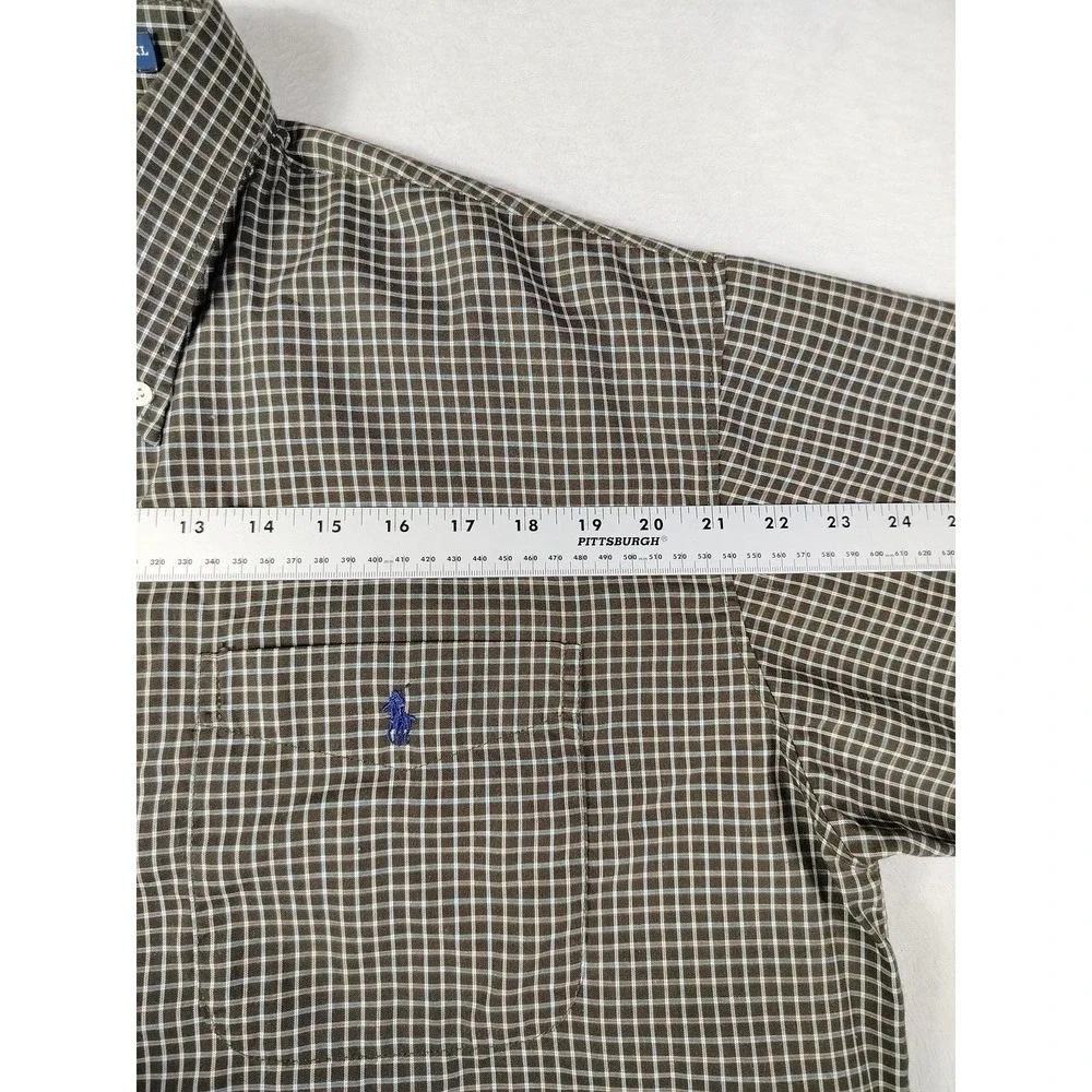 Polo Ralph Lauren Shirt Mens XL Brown Check Short Sleeve Button Down Casual